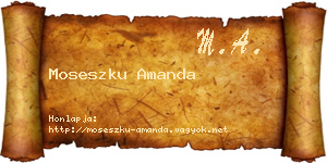 Moseszku Amanda névjegykártya